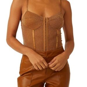 Free People Copper Shimmer Bodysuit
